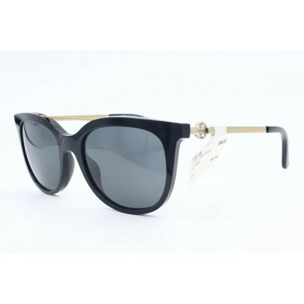 New Tory Burch TY 7147 1798/13 Cat Eye Black Sunglasses Gray Lenses 53mm - Picture 2 of 7